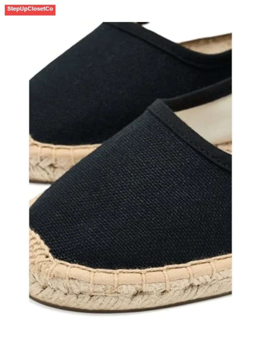 Women's Cotton Espadrille Mary Jane Flats - Jute Sole, Adjustable Buckle